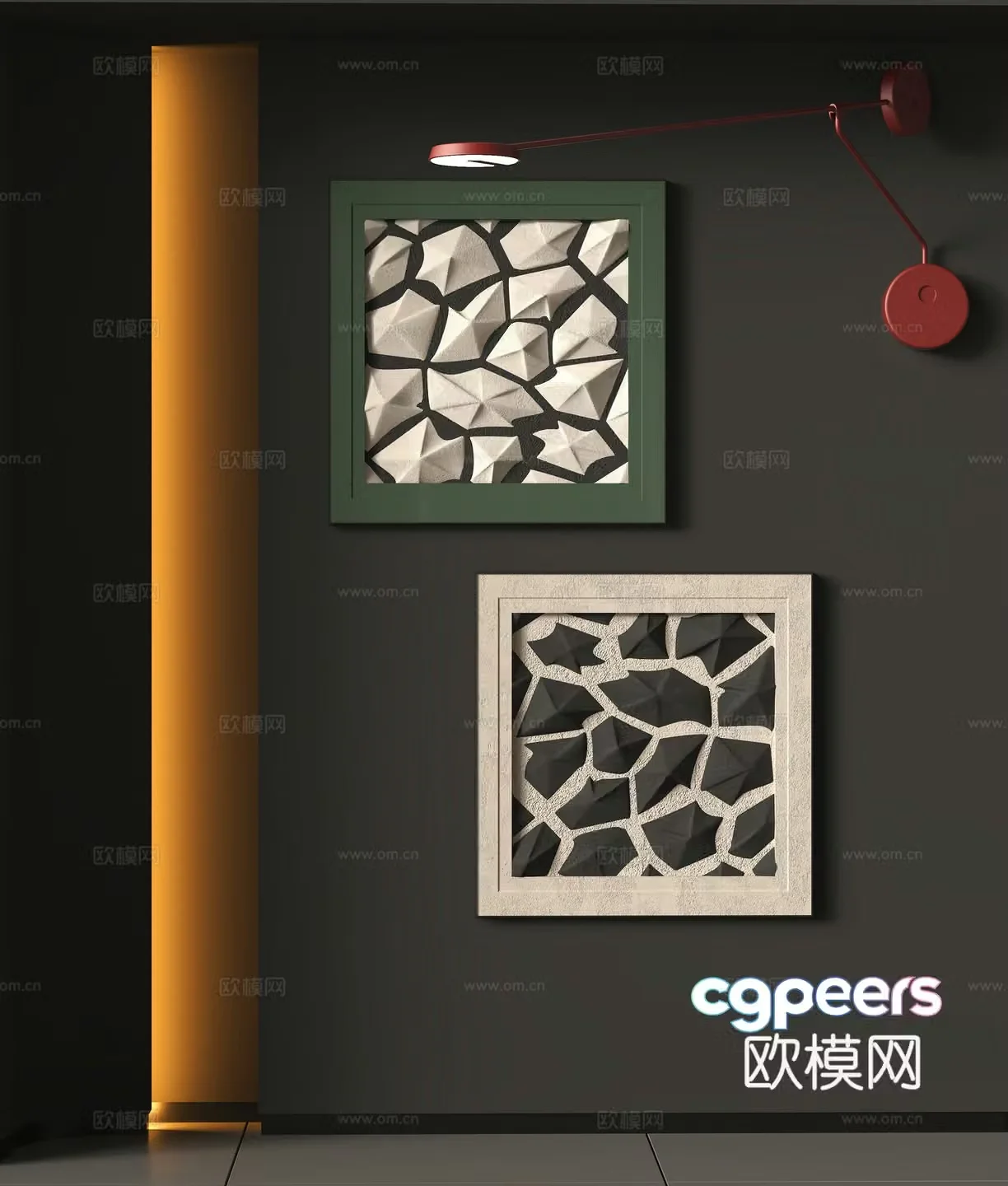 Modern abstract decorative hanging painting 3d model
