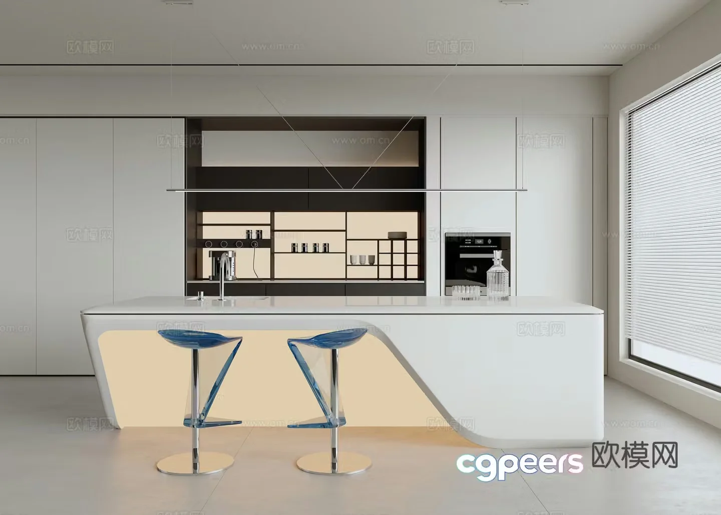 Modern minimalist bar 3D model