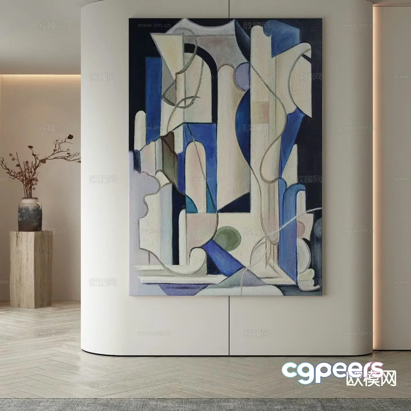 Modern art painting decorative painting 3d model