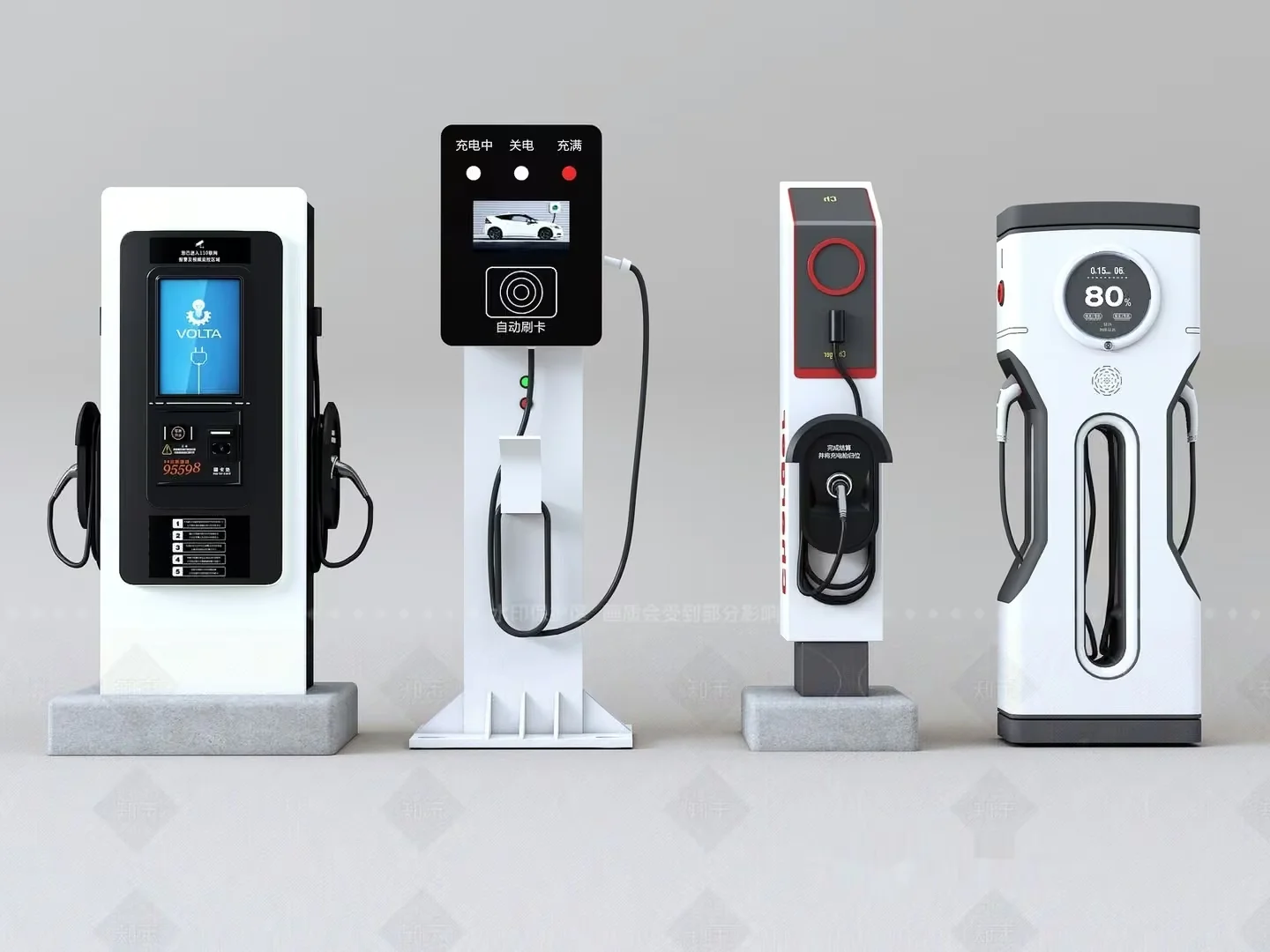 Electric Vehicle Charging Stations 3D Model – 8777 – VRAY Render