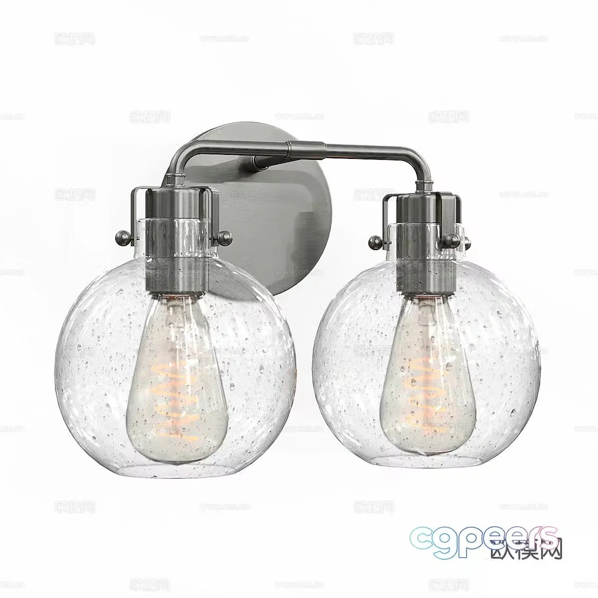 Modern Italian light luxury double-headed glass wall lamp 3D model
