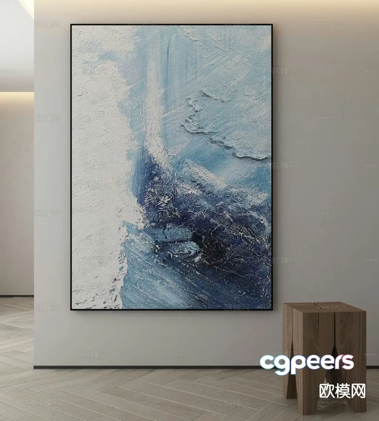 Modern decorative painting abstract painting 3d model
