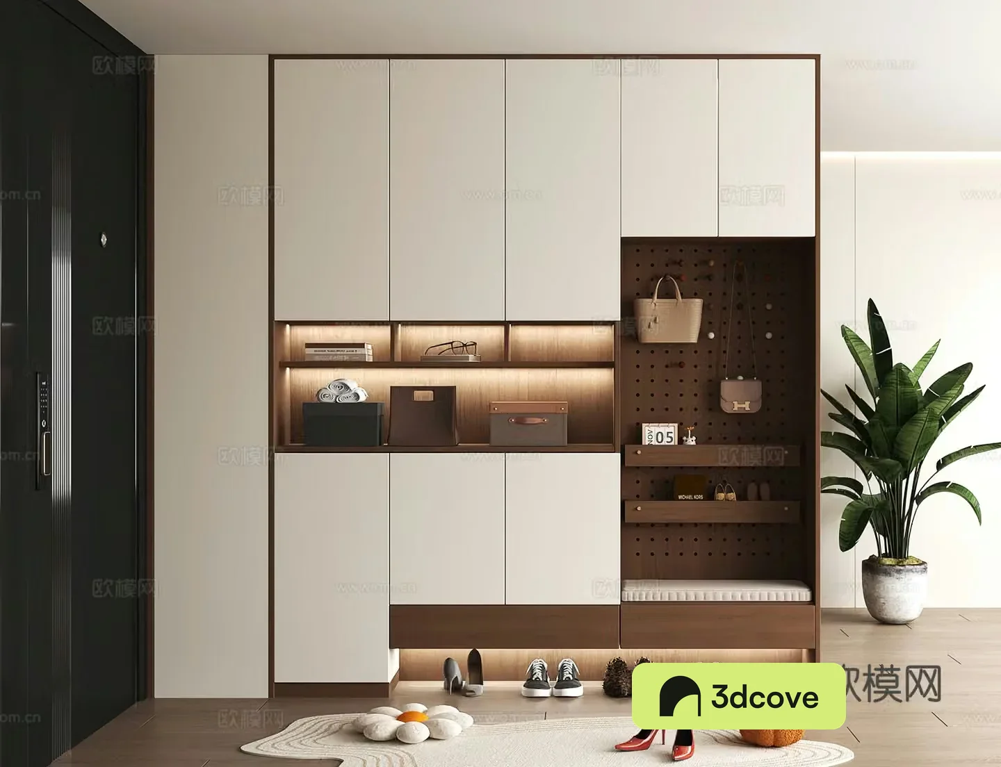 Shoe cabinet design shoe cabinet partition shoe cabinet porch shoe cabinet rendering