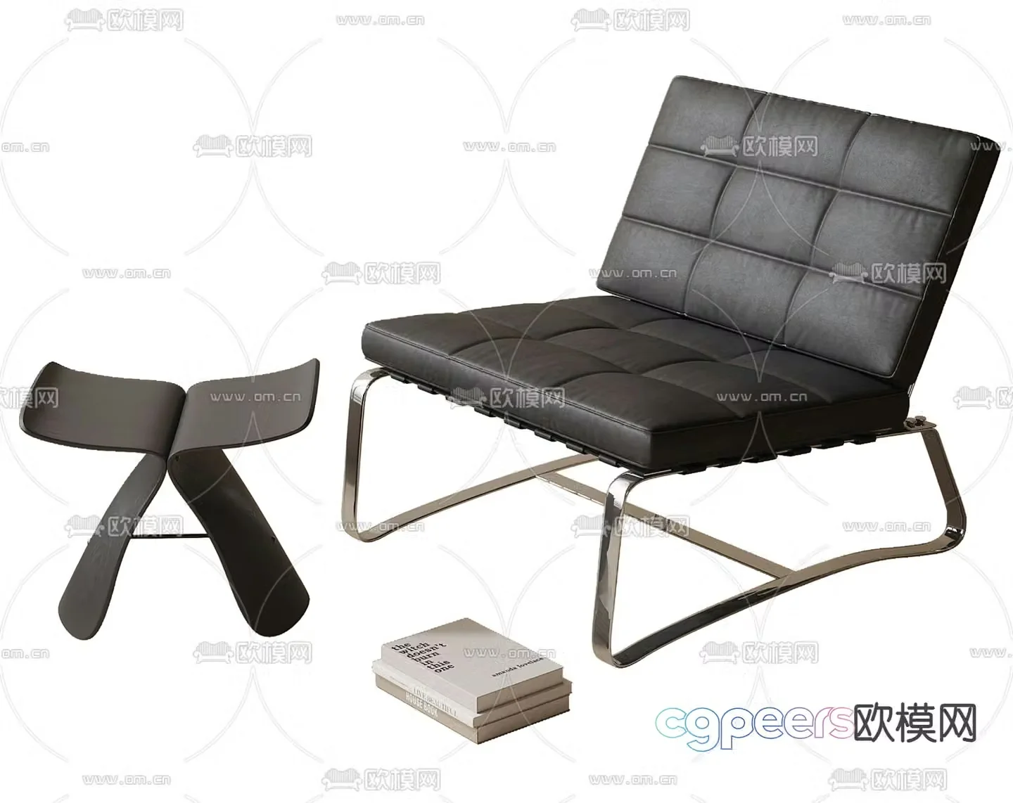 Modern leisure chair seat 3d model