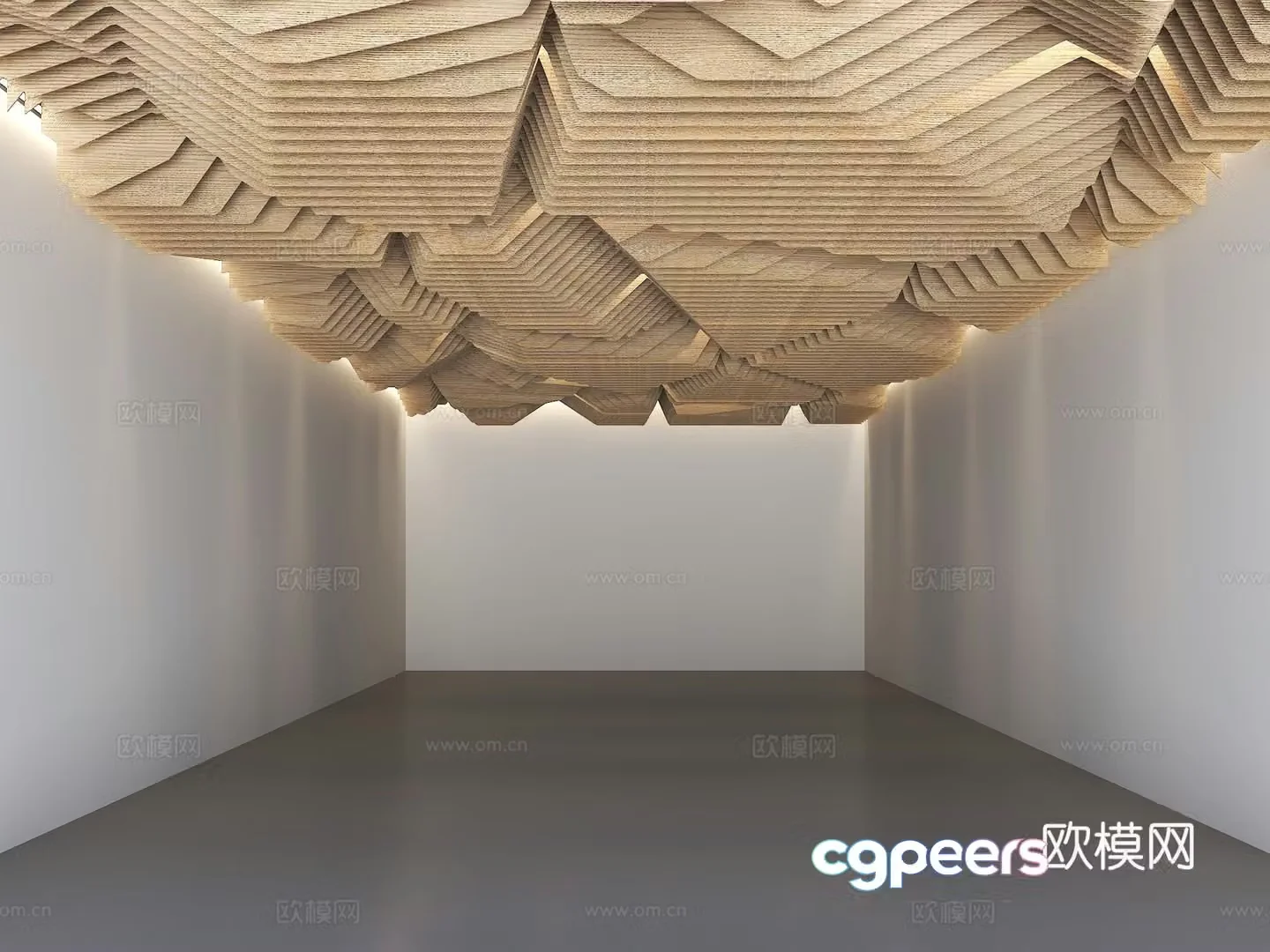 Modern special-shaped ceiling grille ceiling curved ceiling 3D model