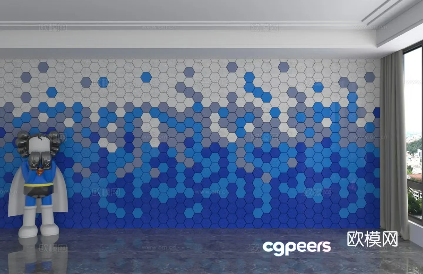 Modern background wall 3d model