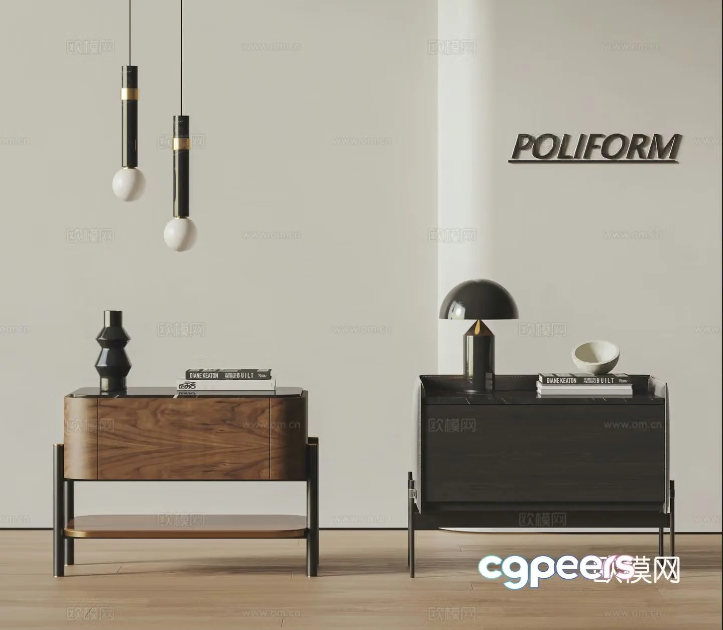 POLIFORM modern bedside table combination 3D model