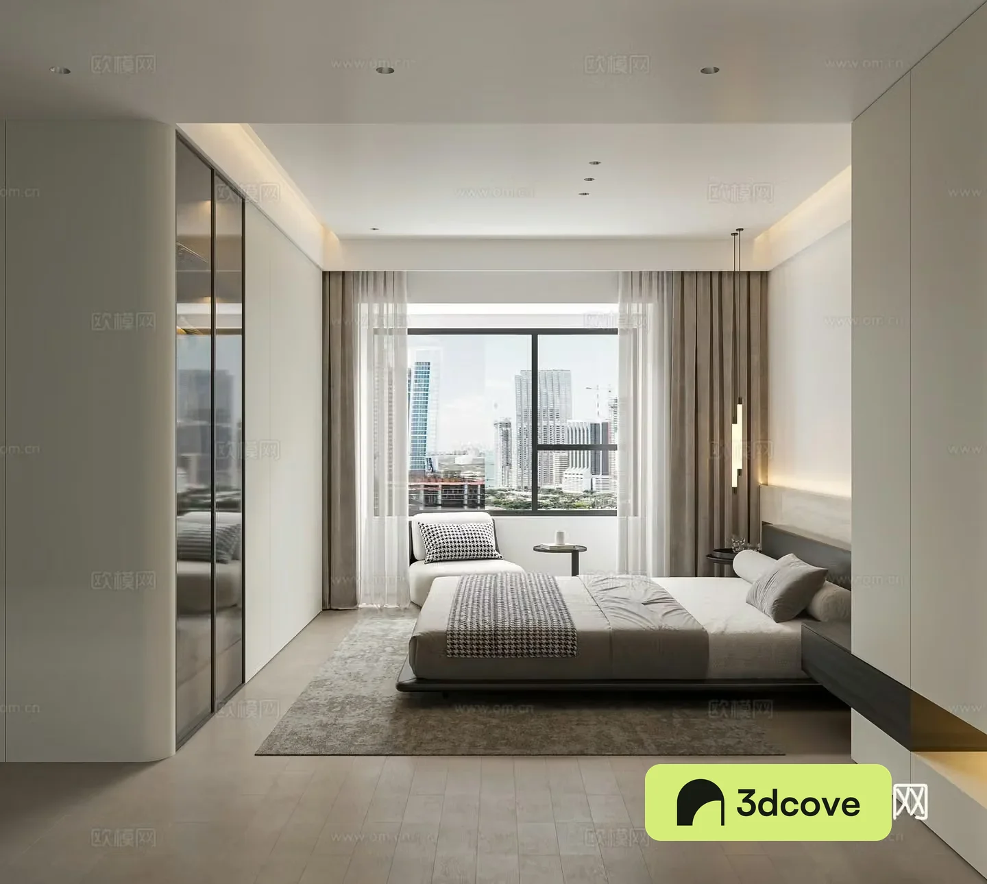 Modern minimalist master bedroom