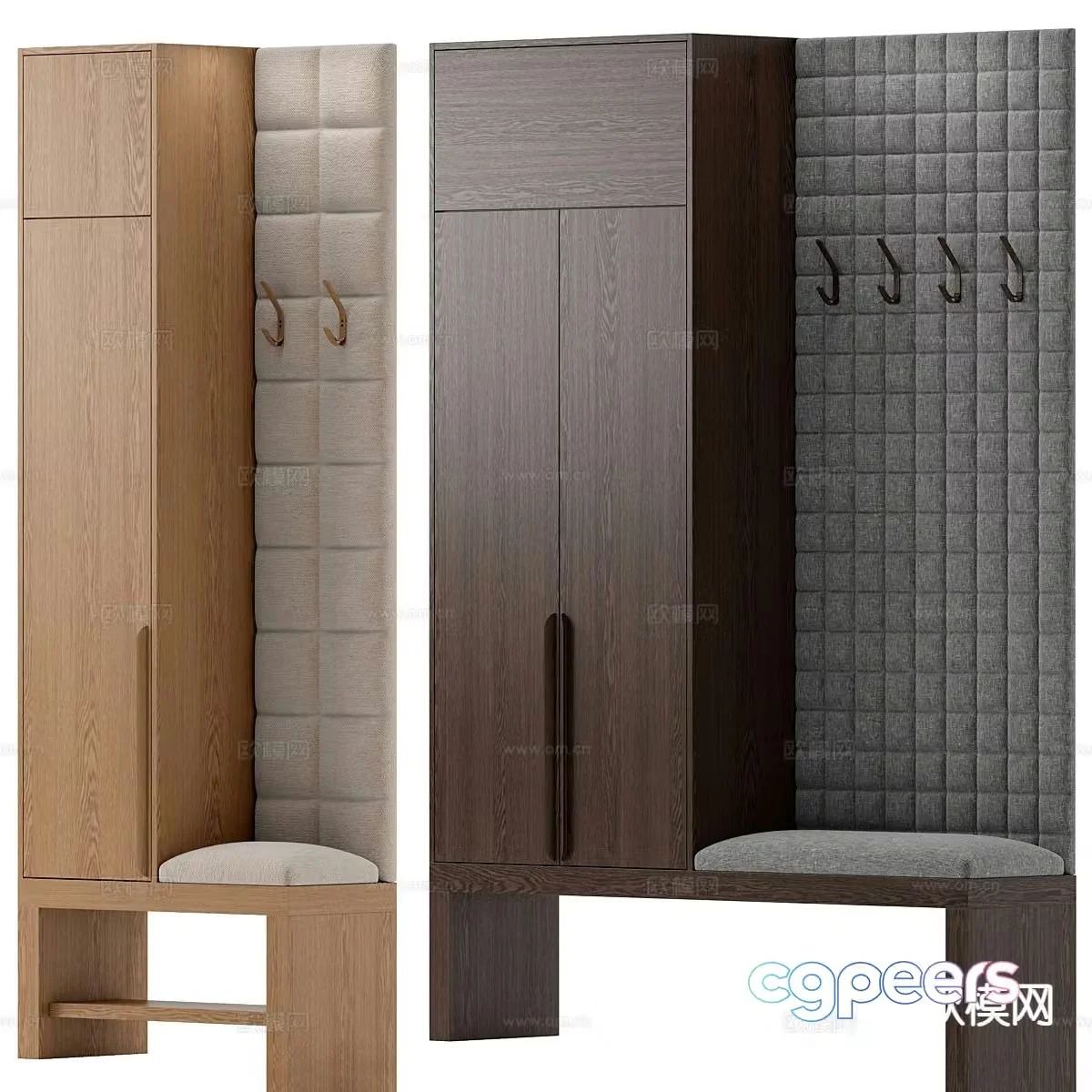 Modern shoe cabinet shoe changing stool 3d model