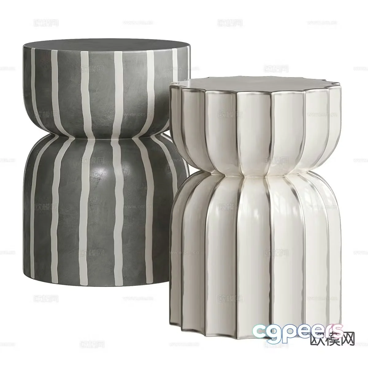 Light luxury ceramic side table corner table 3D model
