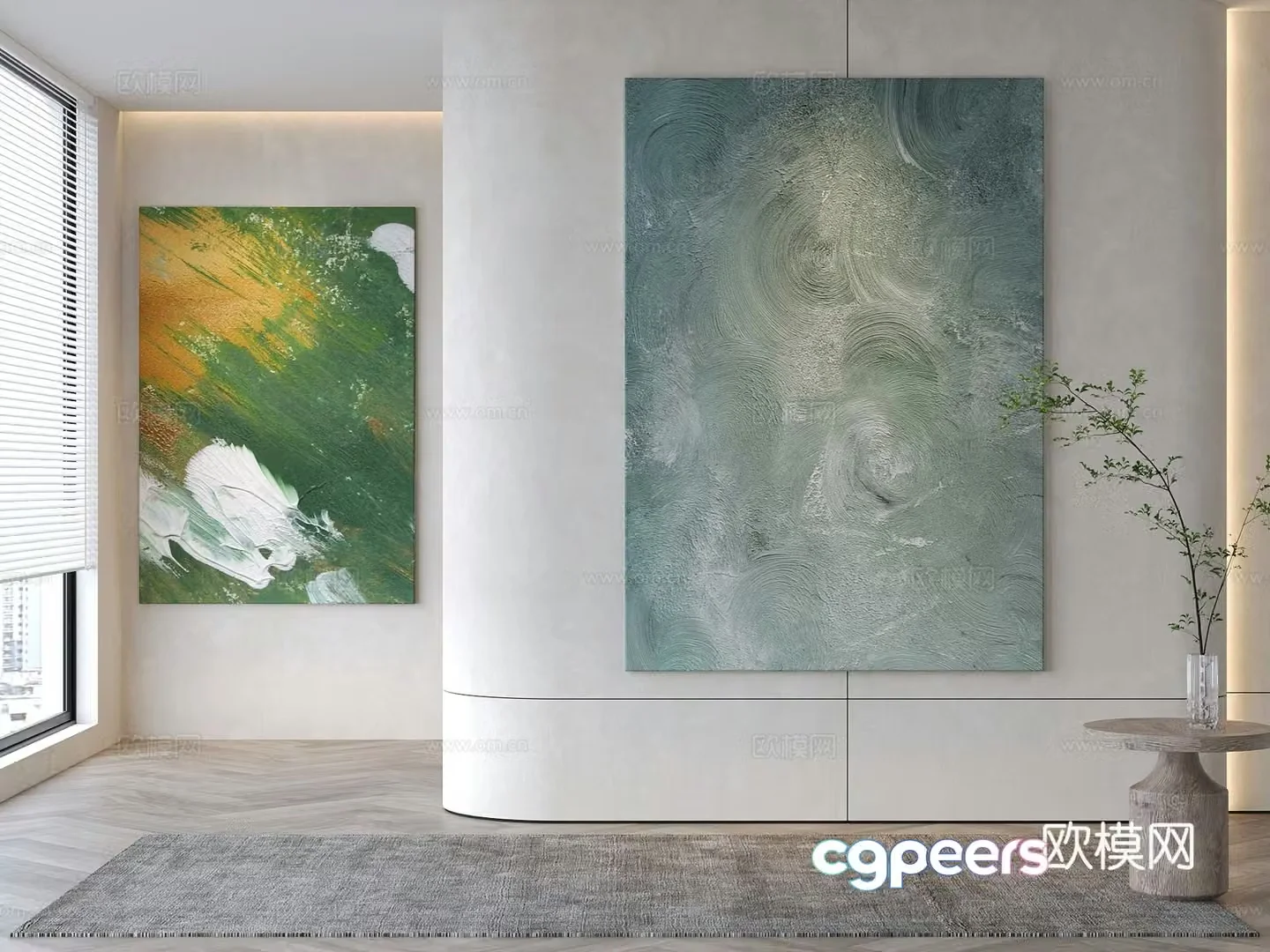 Modern decorative painting Abstract painting Texture painting 3d model