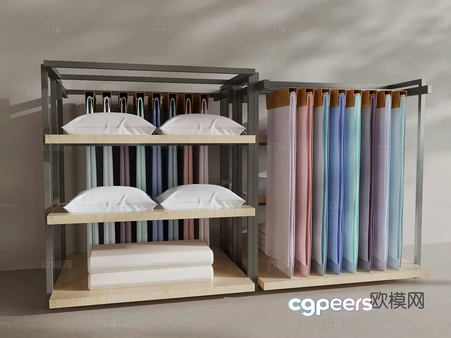 19 modern bedding quilt pillow 3d model