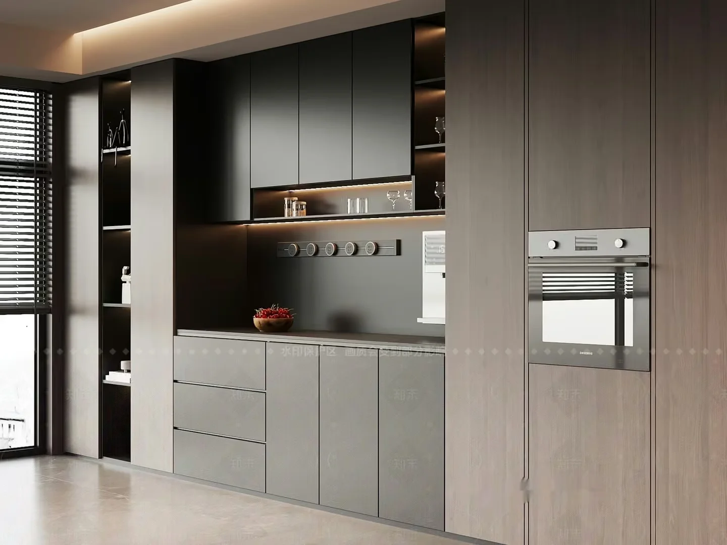Modern Kitchen 3D Model – 1672 – VRAY Render