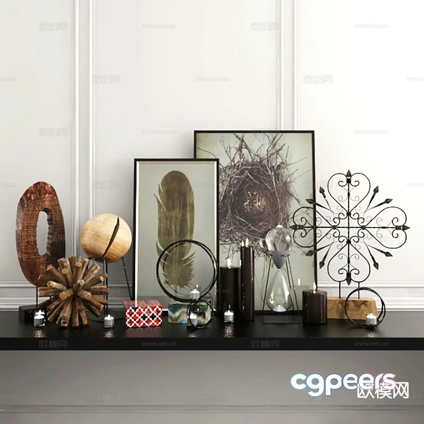 Modern decorations tableware crafts hourglass 3D model