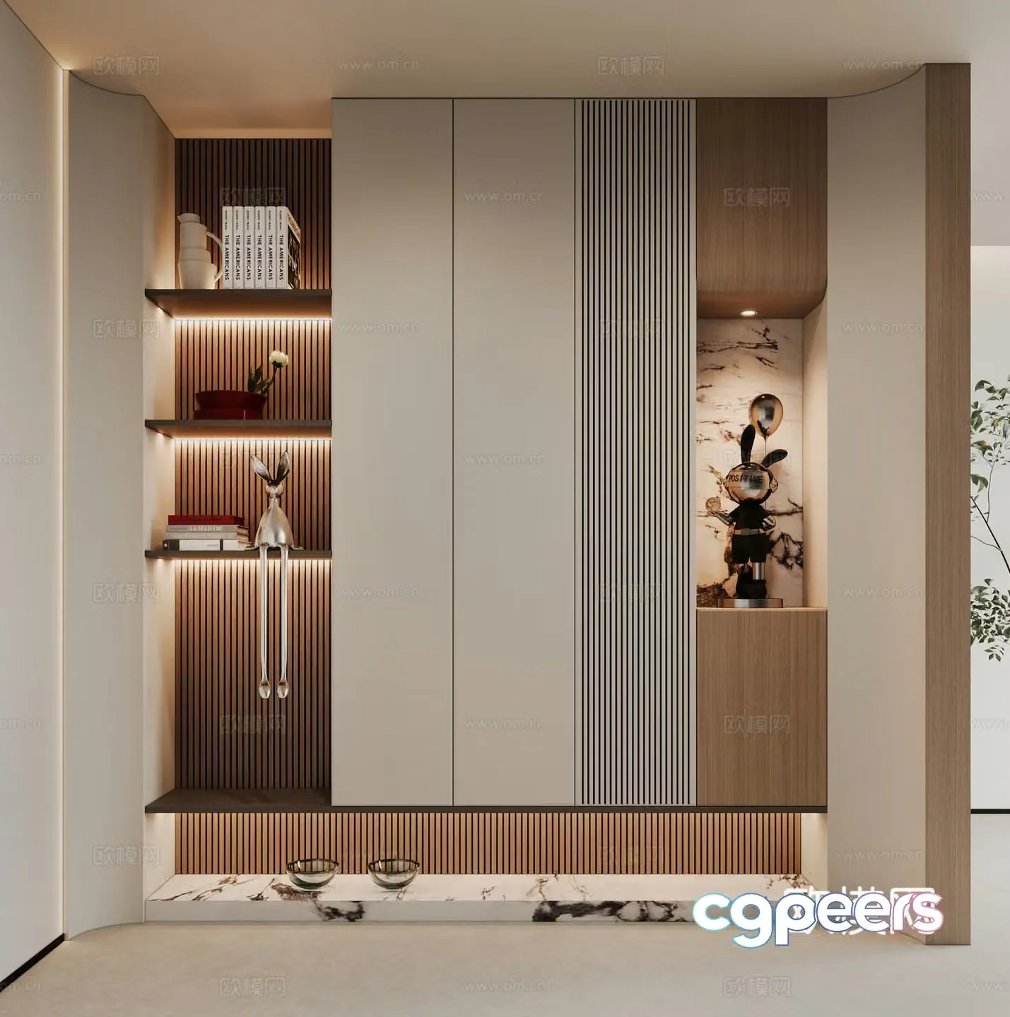 Modern porch shoe cabinet 3d model