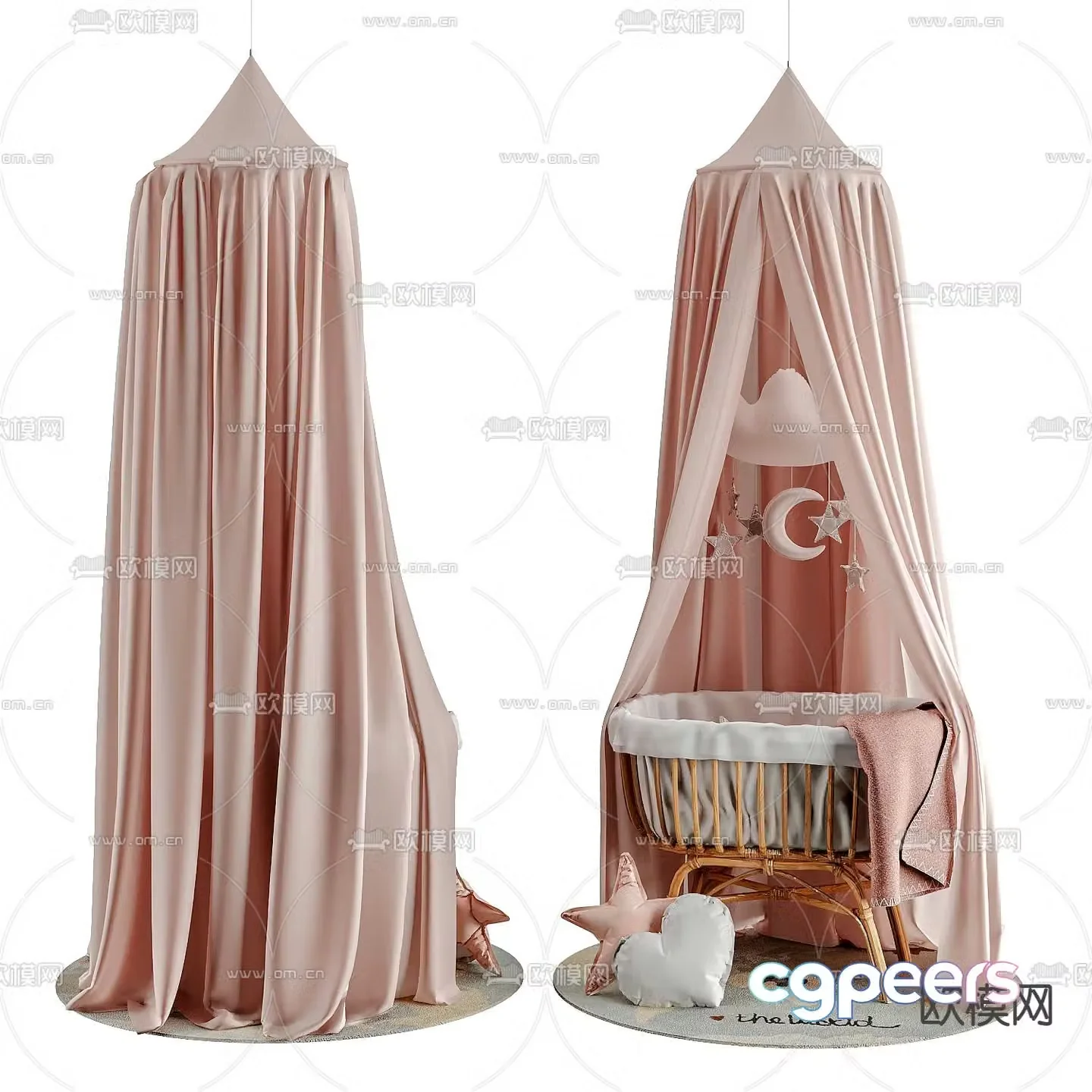 Modern tent crib 3d model