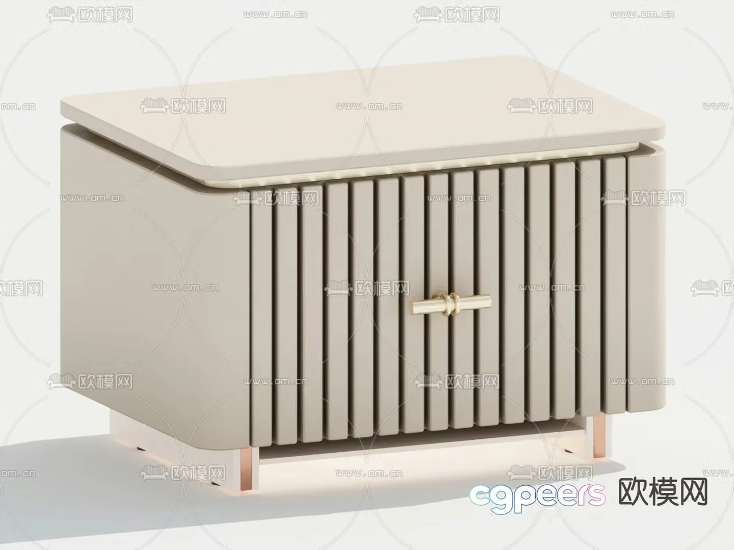 Light luxury bedside table 3D model