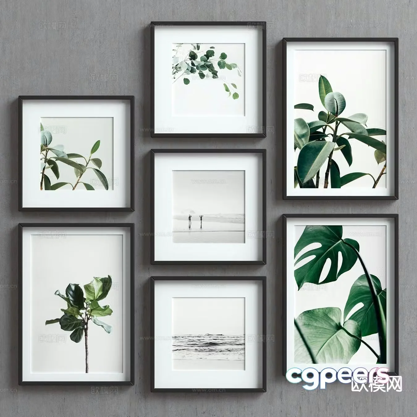 Decorative painting hanging painting plant painting 3d model