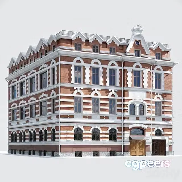 3ds Max Free – The restored building at the address ul. B.Yakimanka 29