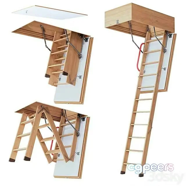 3ds Max Free – Attic stairs Docke