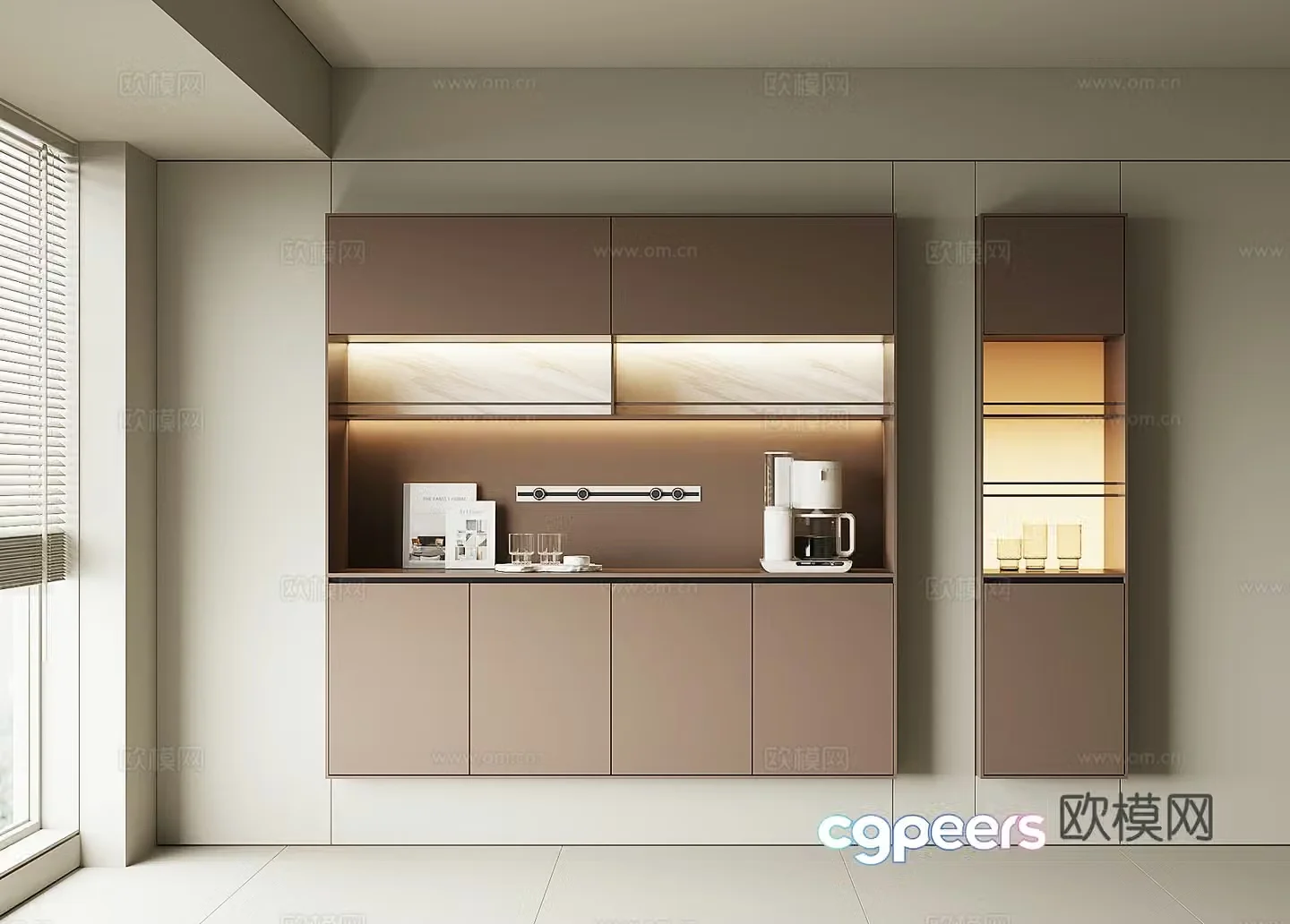 Modern wine cabinet sideboard 3D model