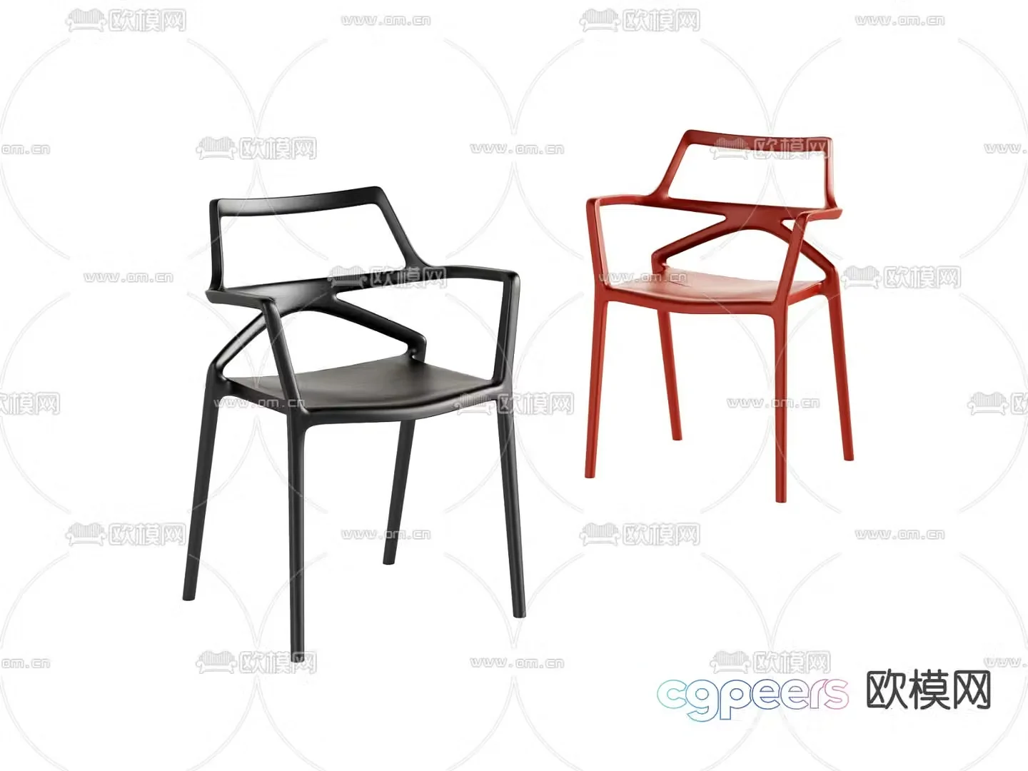 Simple dining chair chair iron chair 3d model