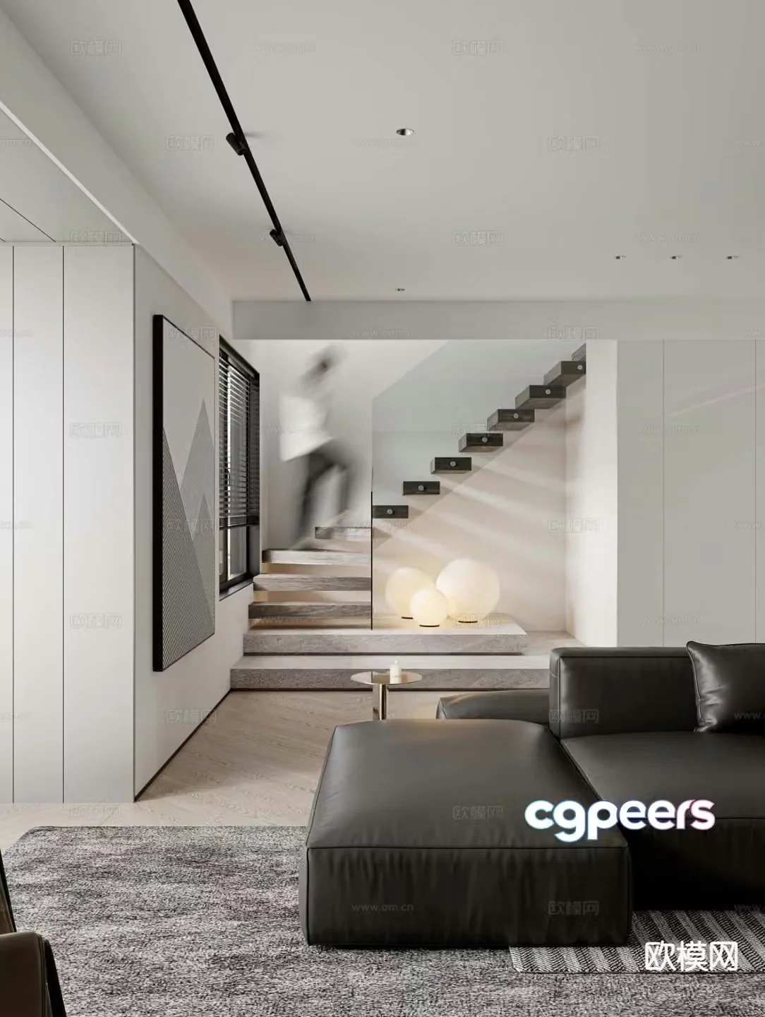 Modern stairwell 3d model