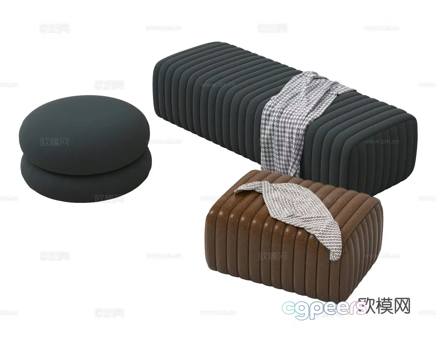 Sofa stool low stool shoe change stool stool foot pedal long stool 3d model