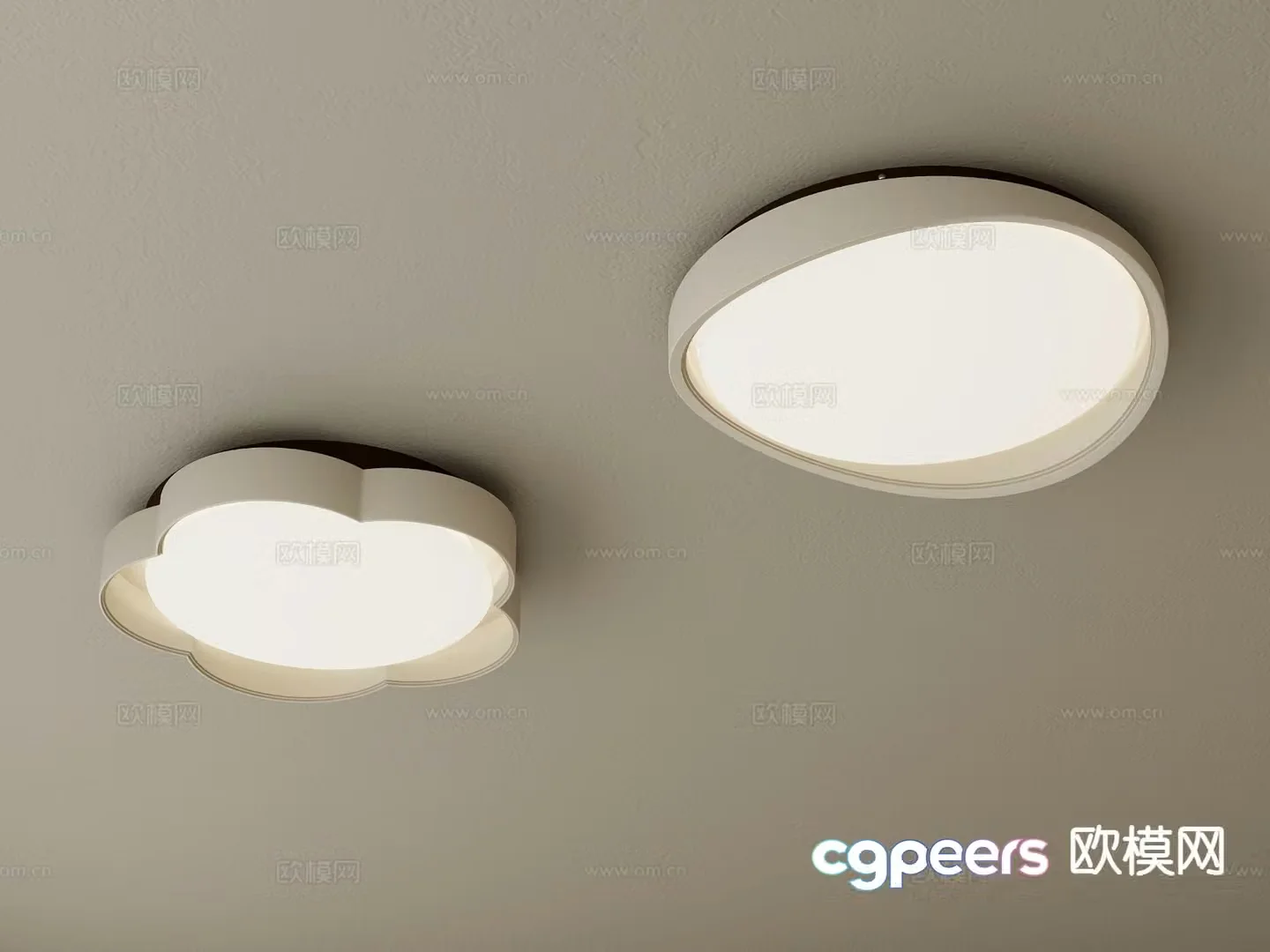 Cream style ceiling lamp 3d model