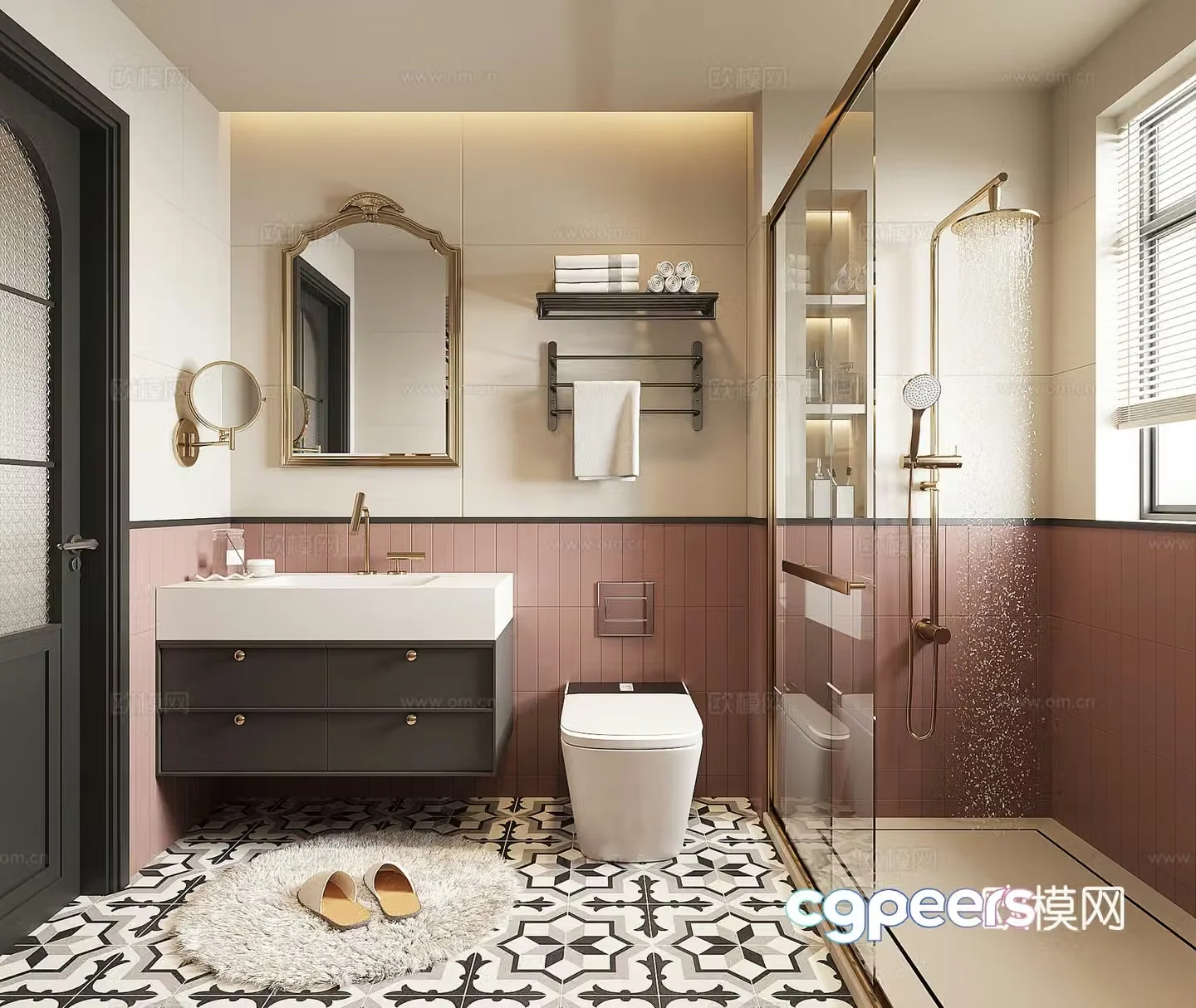 Modern French bathroom 3d model
