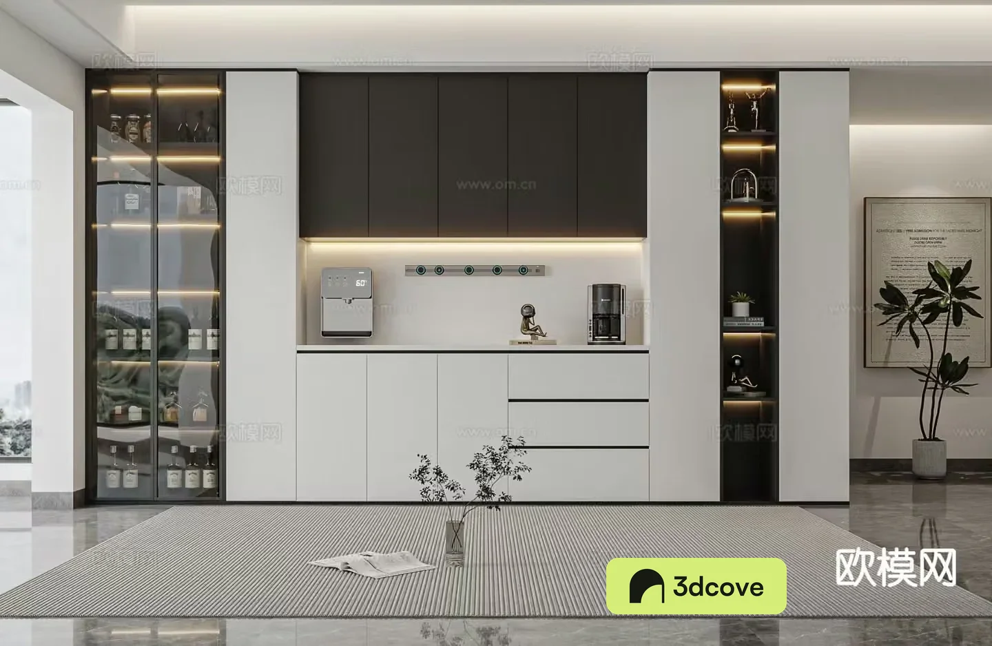 High-end gray sideboard black and white gray sideboard