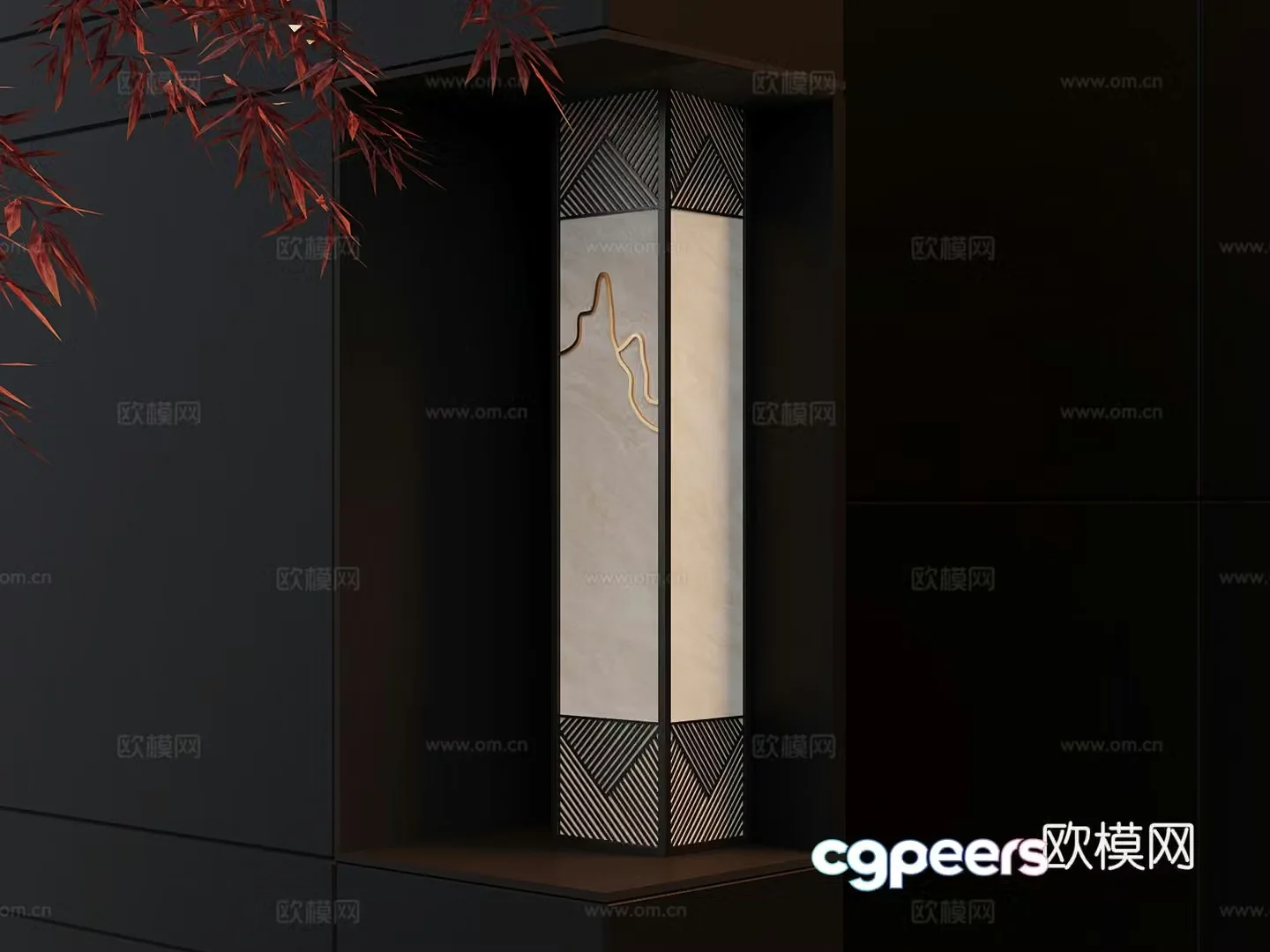 Wall lamp New Chinese style wall lamp 3D model