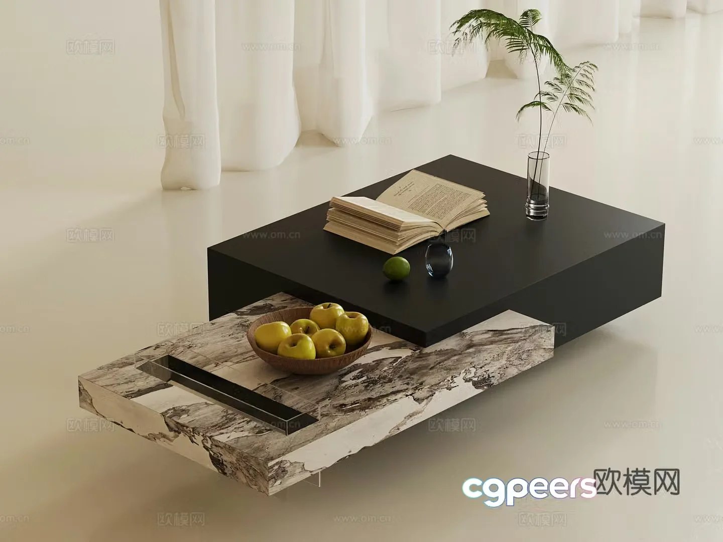 Modern minimalist Italian coffee table 3D model