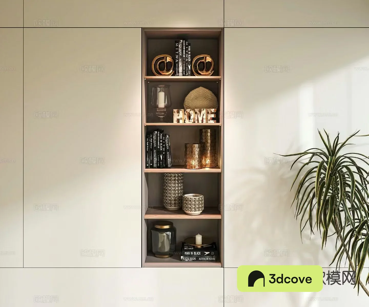 Modern storage cabinet alcove