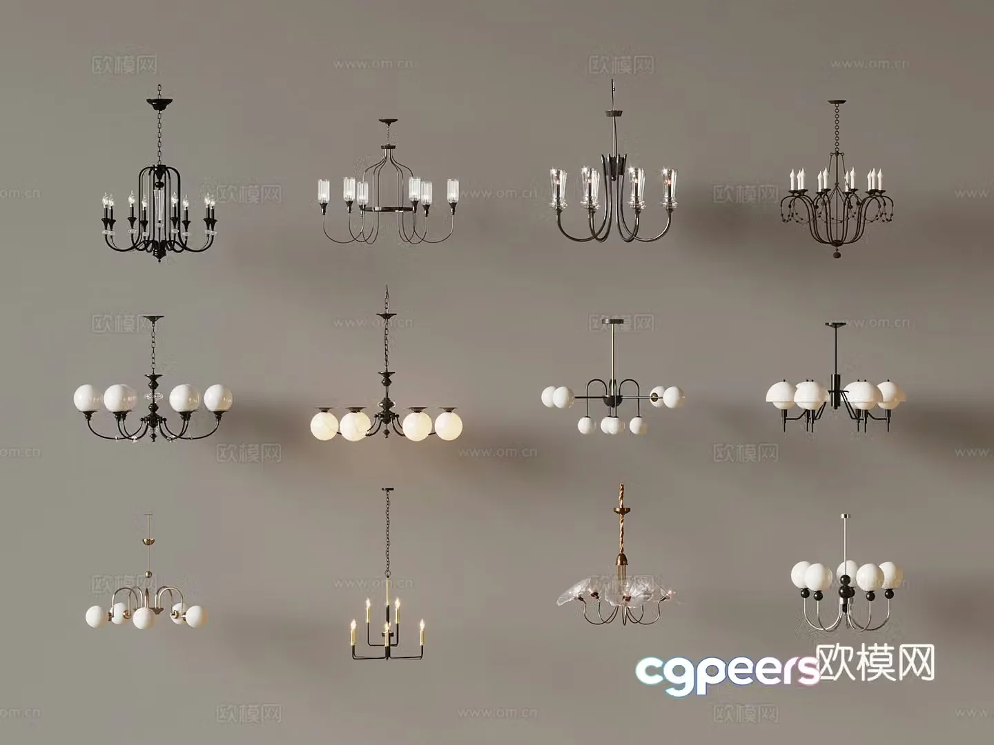 07 French Chandelier 3D Model