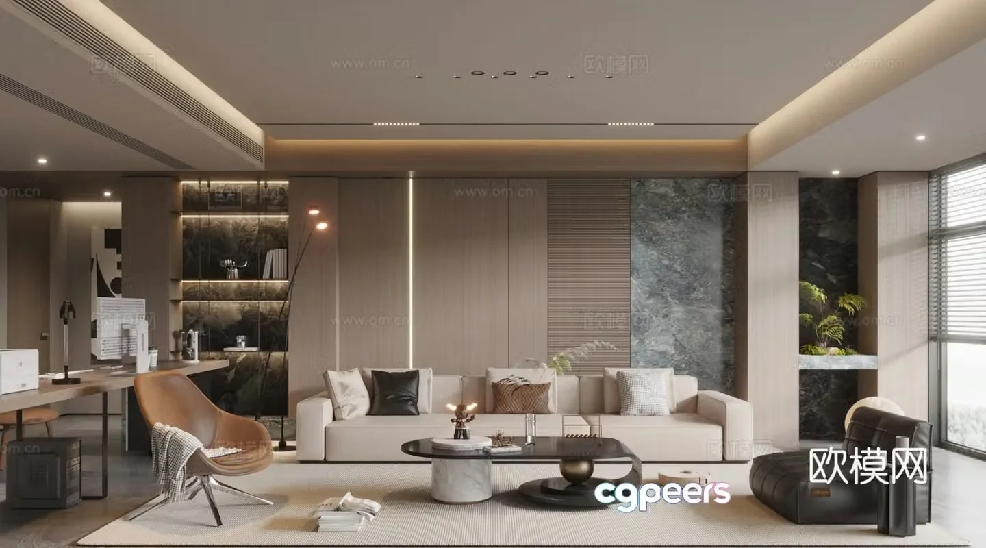 Modern home living room 3d model design 3d model