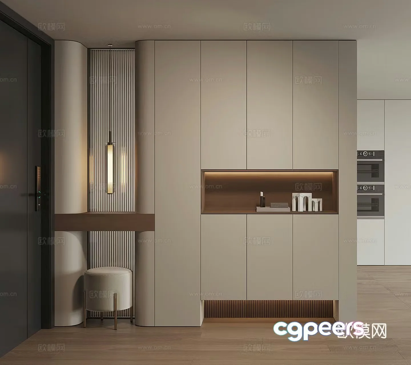 Modern porch shoe cabinet 3d model