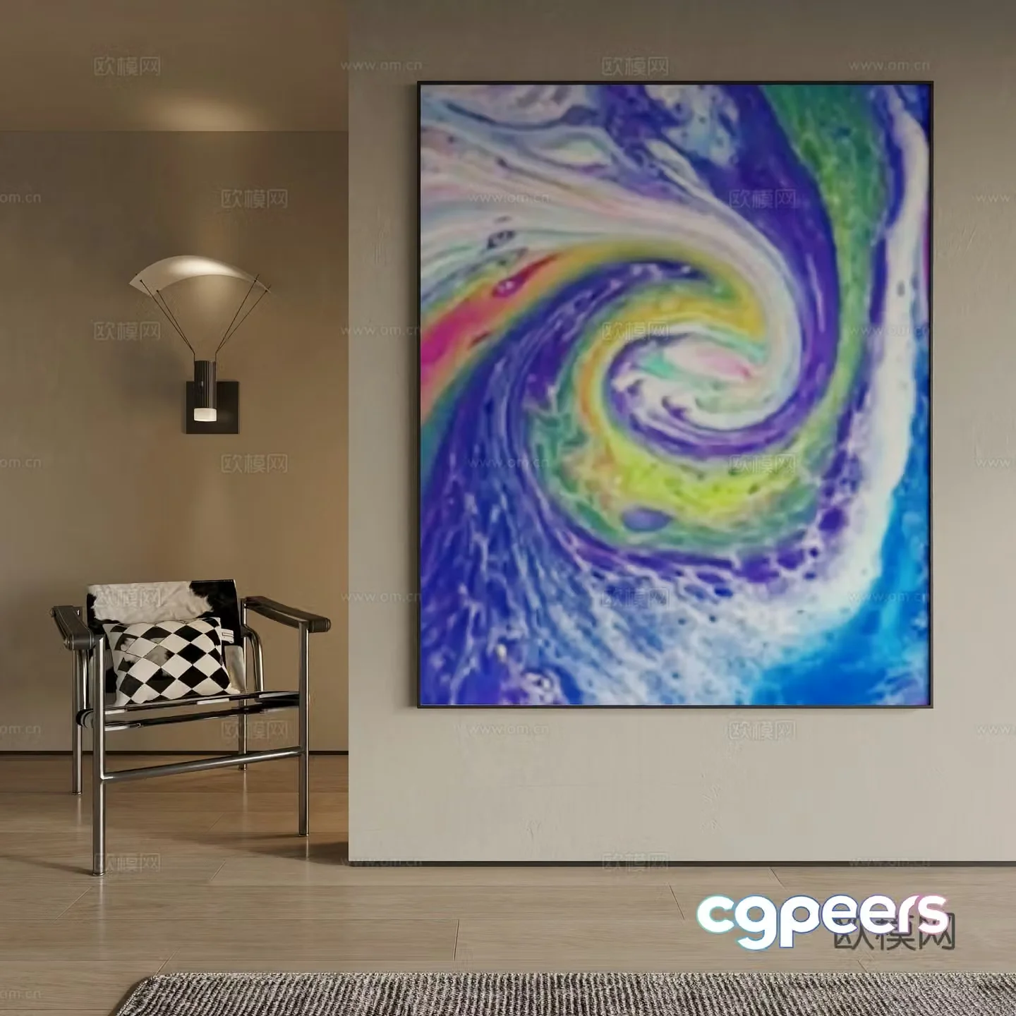 Modern decorative painting 3d model
