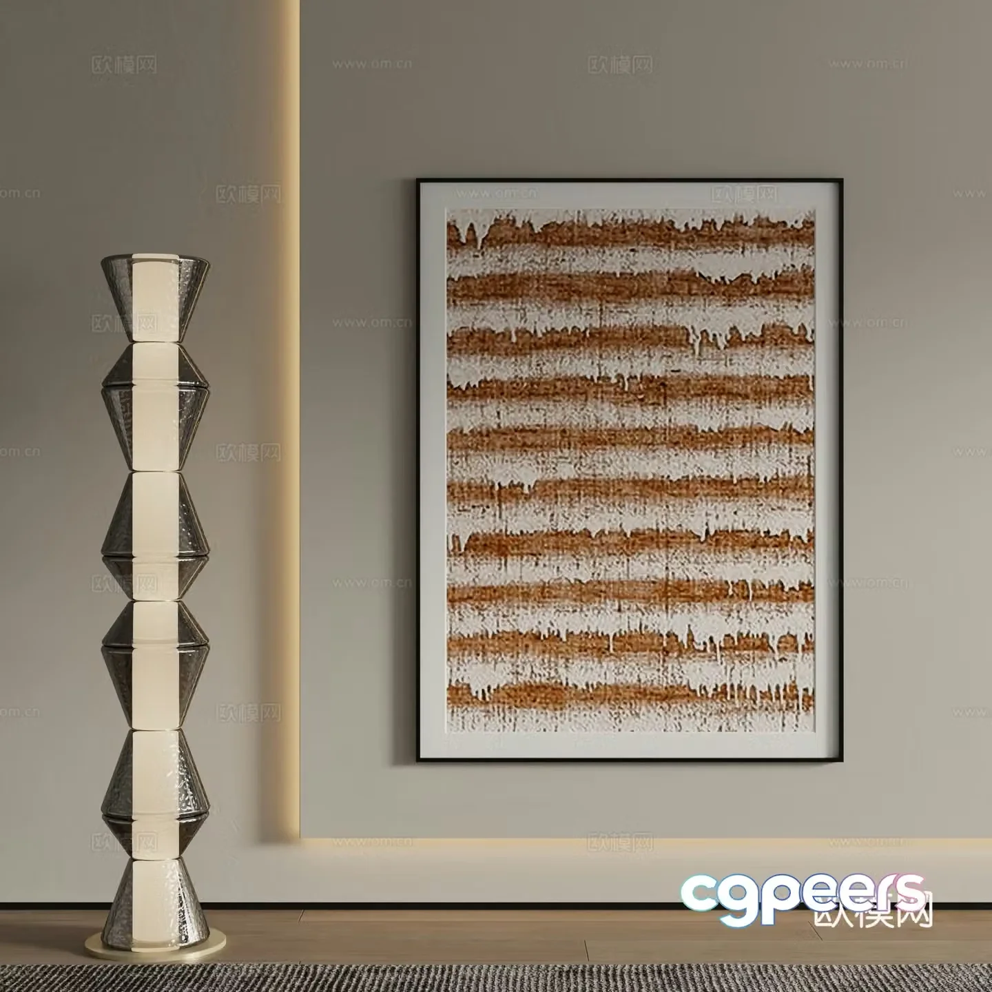 Modern abstract painting Decorative painting 3d model