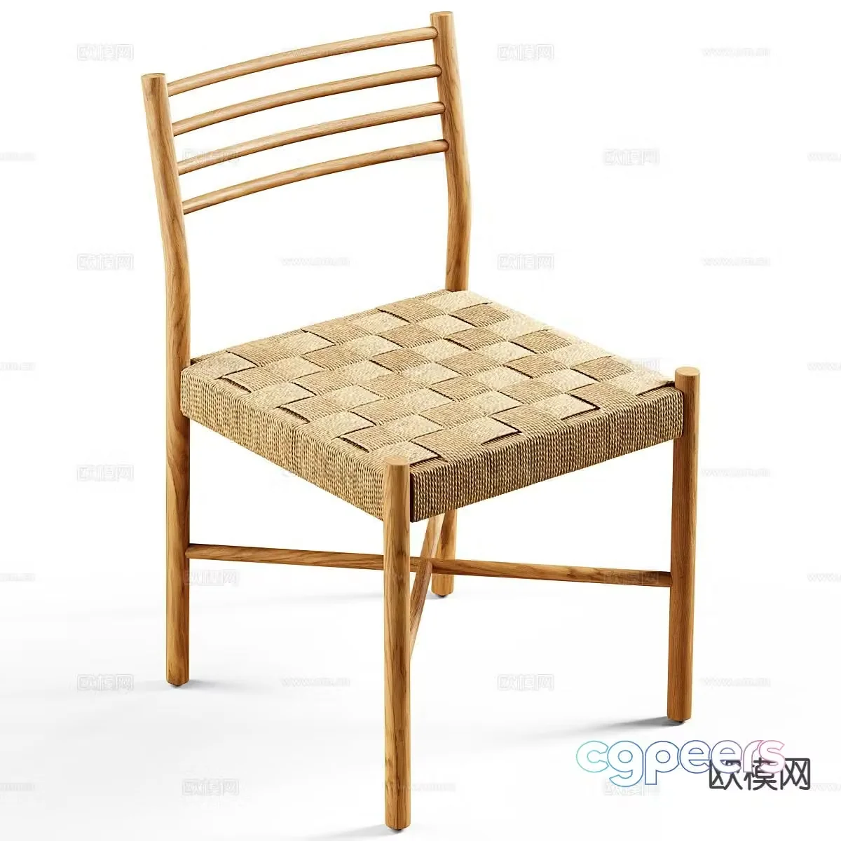 Log style chair dining chair 3d model