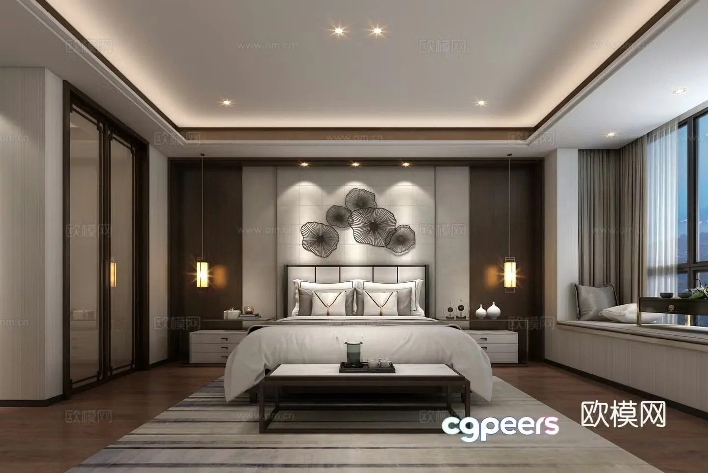 New Chinese style bedroom master bedroom 3d model