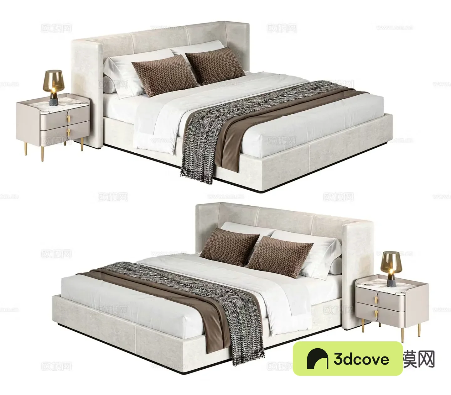 Light luxury double bed