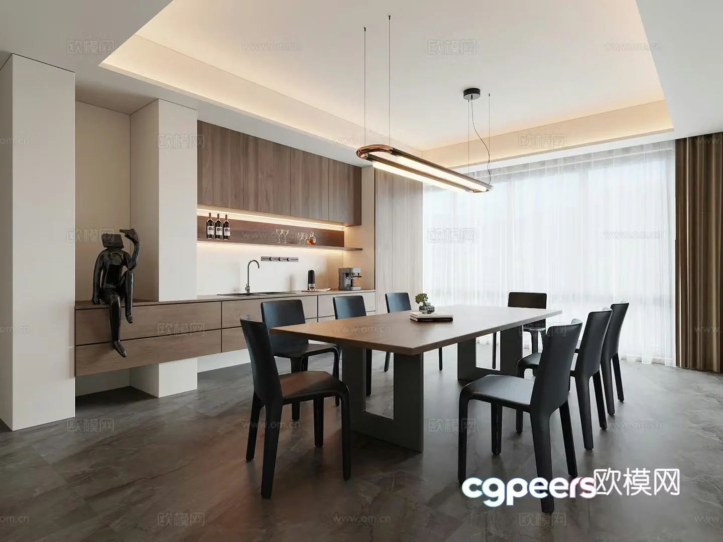 Modern Italian restaurant 3d model