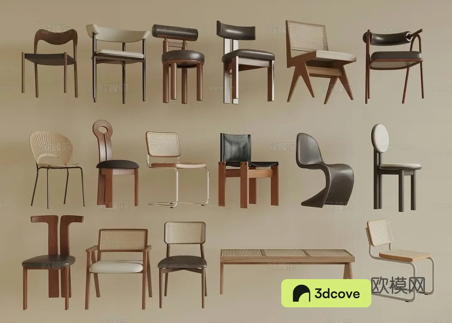 Wasabi Medium Style Single Chair Wasabi Style Dining Chair Medium Style Dining Chair Wasabi Style Single Chair Medium Style Single 3D Model