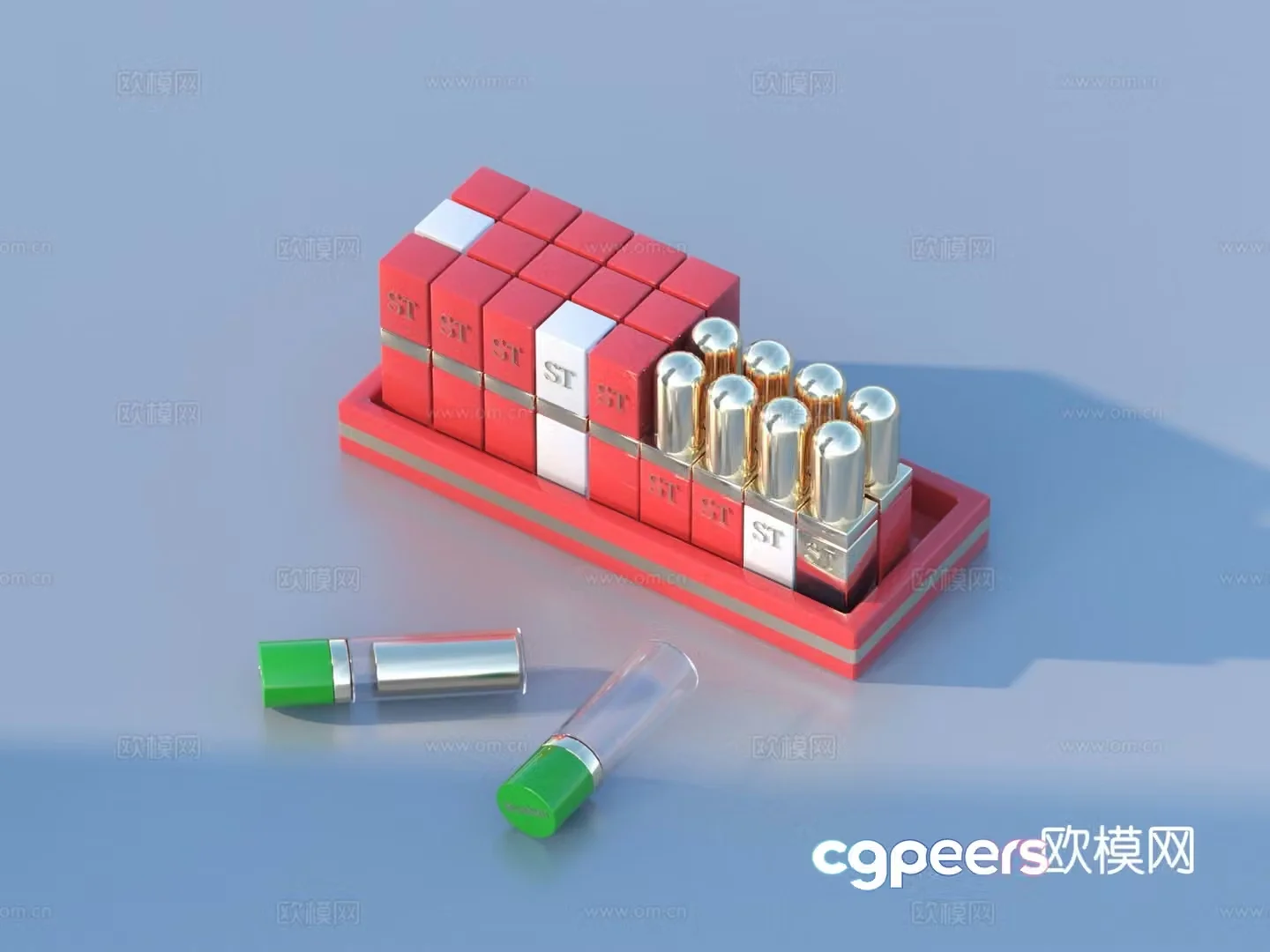 Perfume lipstick cosmetics 3d model