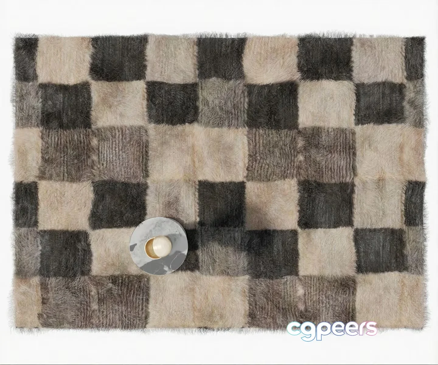 Cozy Checkered Rug 3D Model – 7884 – VRAY Render