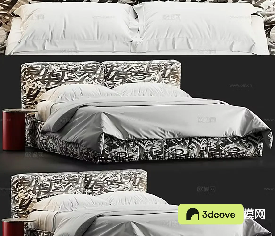 Simple European double bed