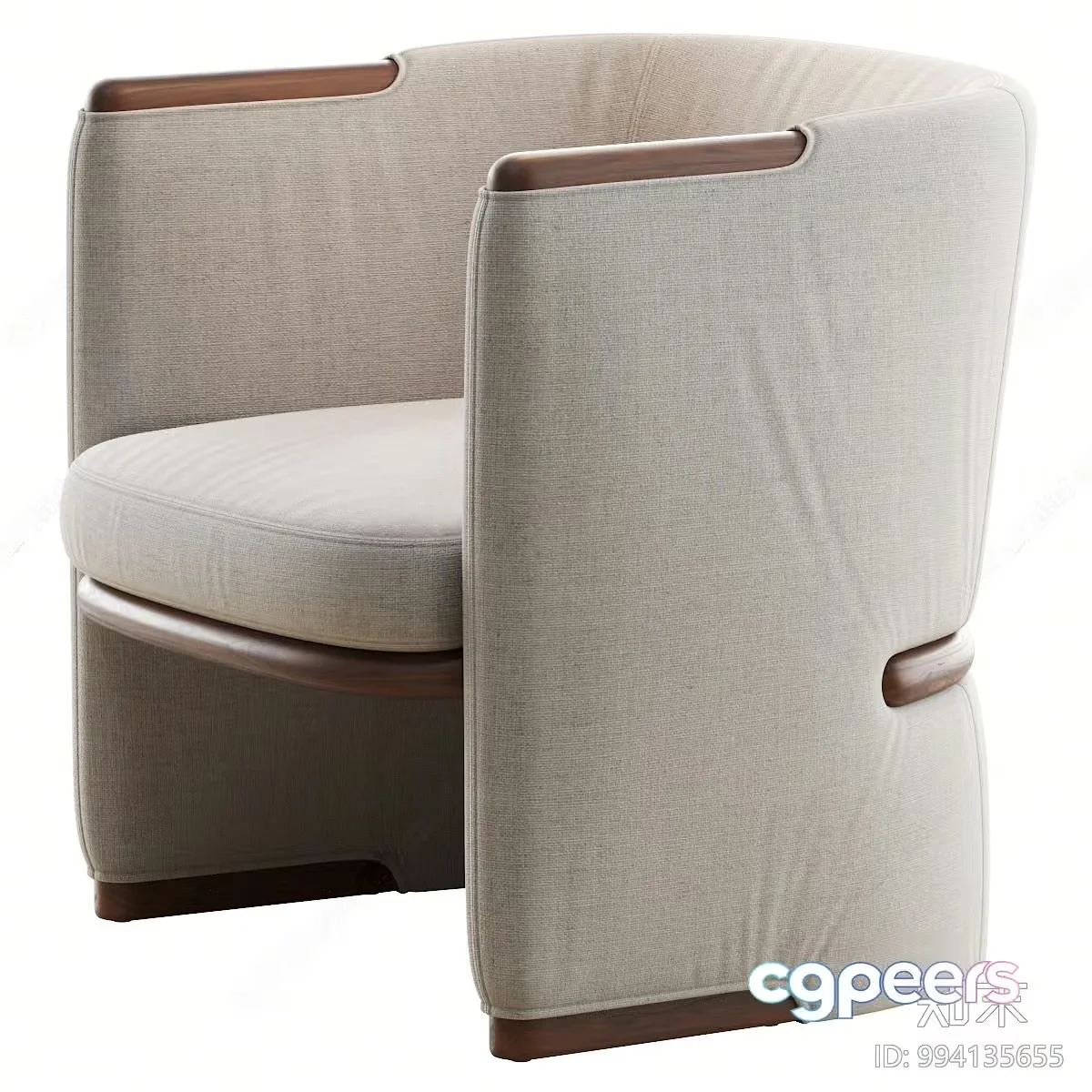 Modern Light Grey Chair 3D Model – 12299 – VRAY Render