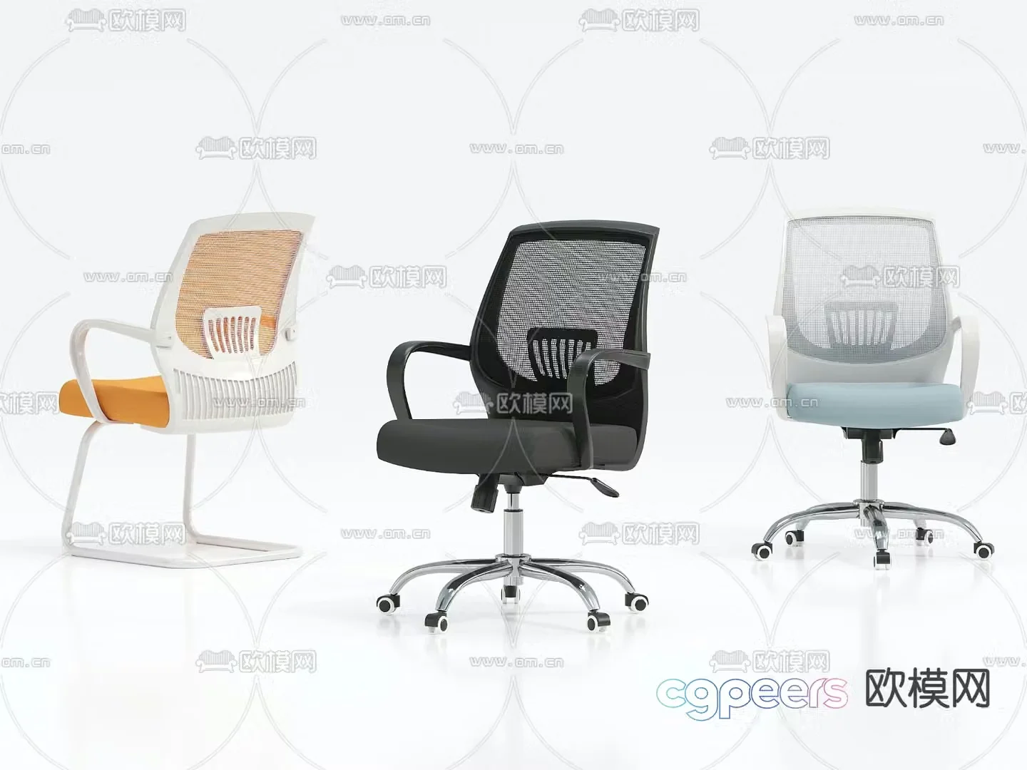 Modern office chair staff chair 3d model