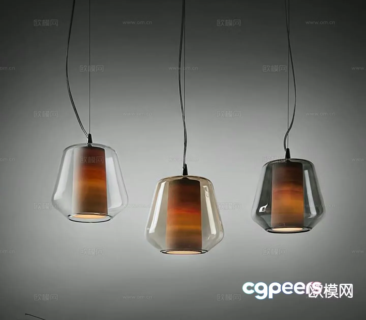 Glass small chandelier 3d model